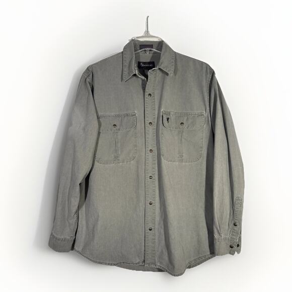 Browning Size LG Super Naturals Long Sleeve Shirt Gray Snap Closure - Picture 1 of 6